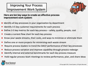 Ten Ways to Improve Your Process Improvement Work System