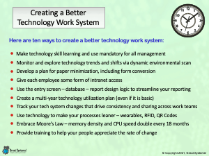 Improving Your Technology Application Work System