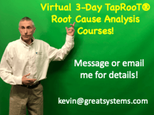 TapRooT Root Cause Analysis 3-Day Virtual Workshop with Kevin McManus