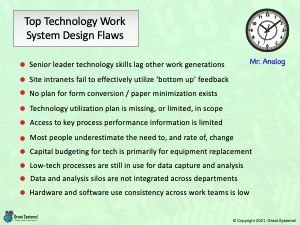 Technology Application Work System Weaknesses