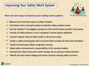 Ten Ways to Improve Your Safety Work System